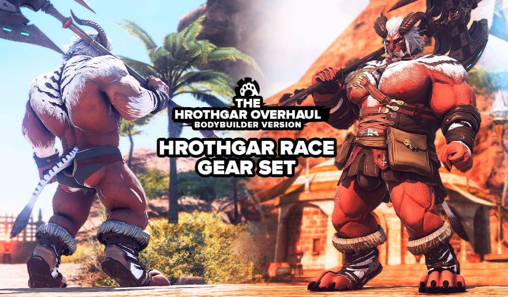 THO Bodybuilder - Hrothgar Race Gear Set - ff14 Mods